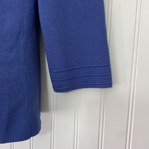 CABLE & Gauge Fine Knit Sweater Womens Large V Neckl8ne 3/4 Sleeves - Picture 6 of 11